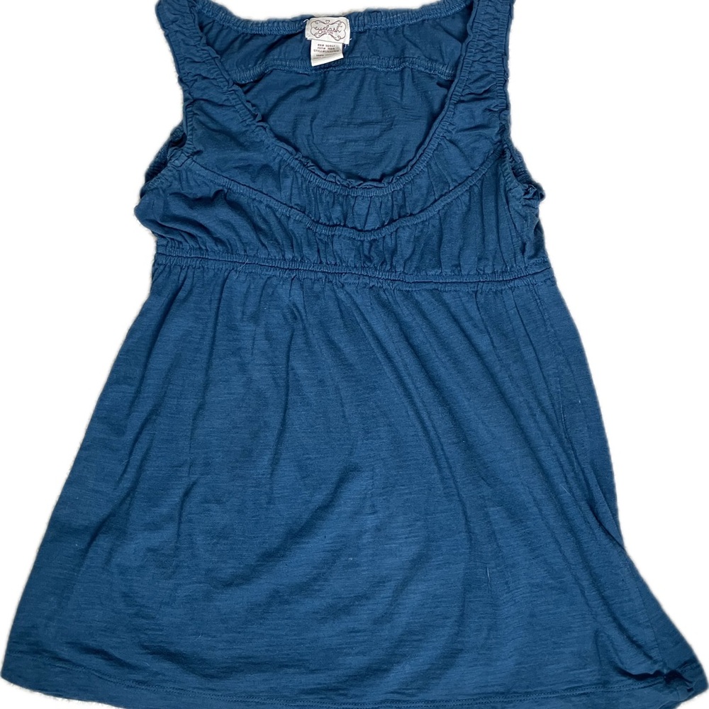 Eyelash Couture Teal Cotton Sleeveless Top Size L